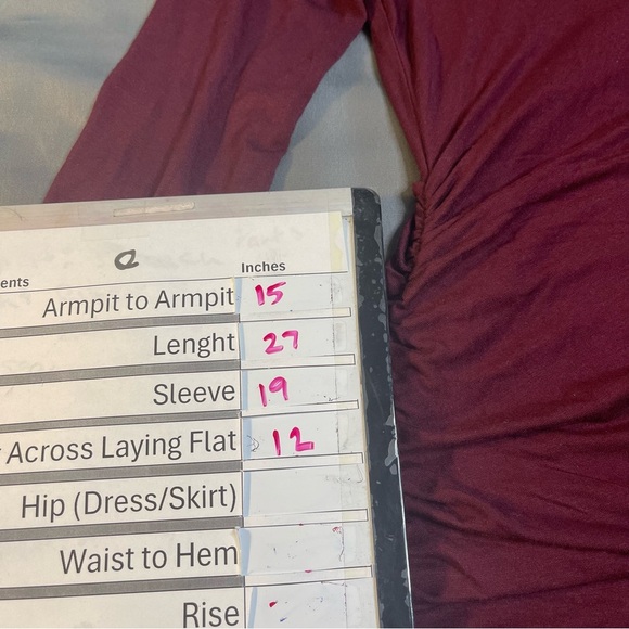 INC International Concepts Wine Red Keyhole long Shirt Size M - Picture 5 of 5